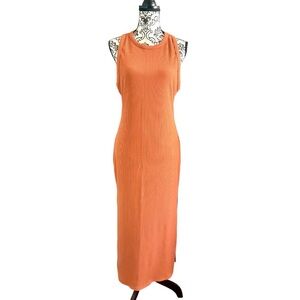 BAR III Orange Ribbed Bodycon Maxi Dress